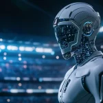 An AI robot on a football field