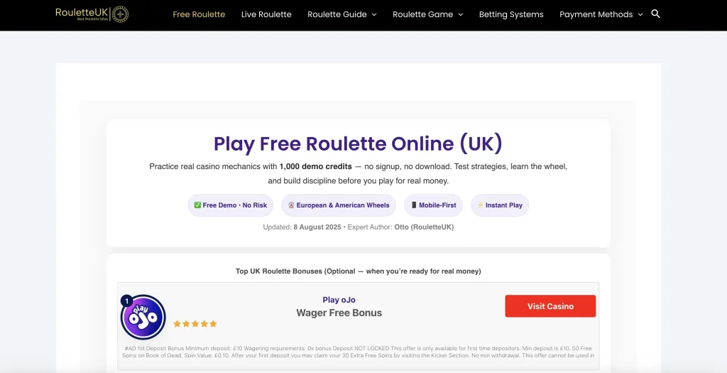 Roulette UK interview