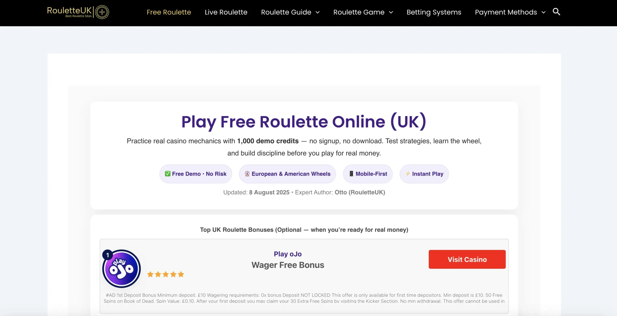 Roulette UK interview